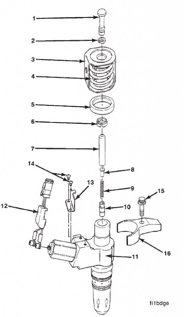 Cummins N14 Injector CELECTTM Exploded View Diesel Engines