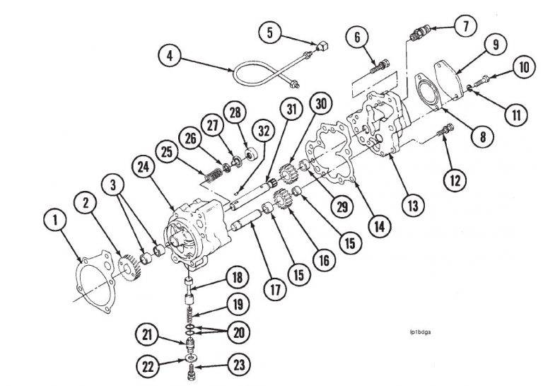 Cummins N14 Lubricating Oil Pump Assembly Exploded View Diesel