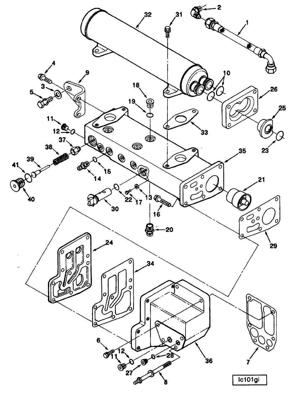 Cummins N14 Lubricating Oil Cooler Exploded View Diesel Engines